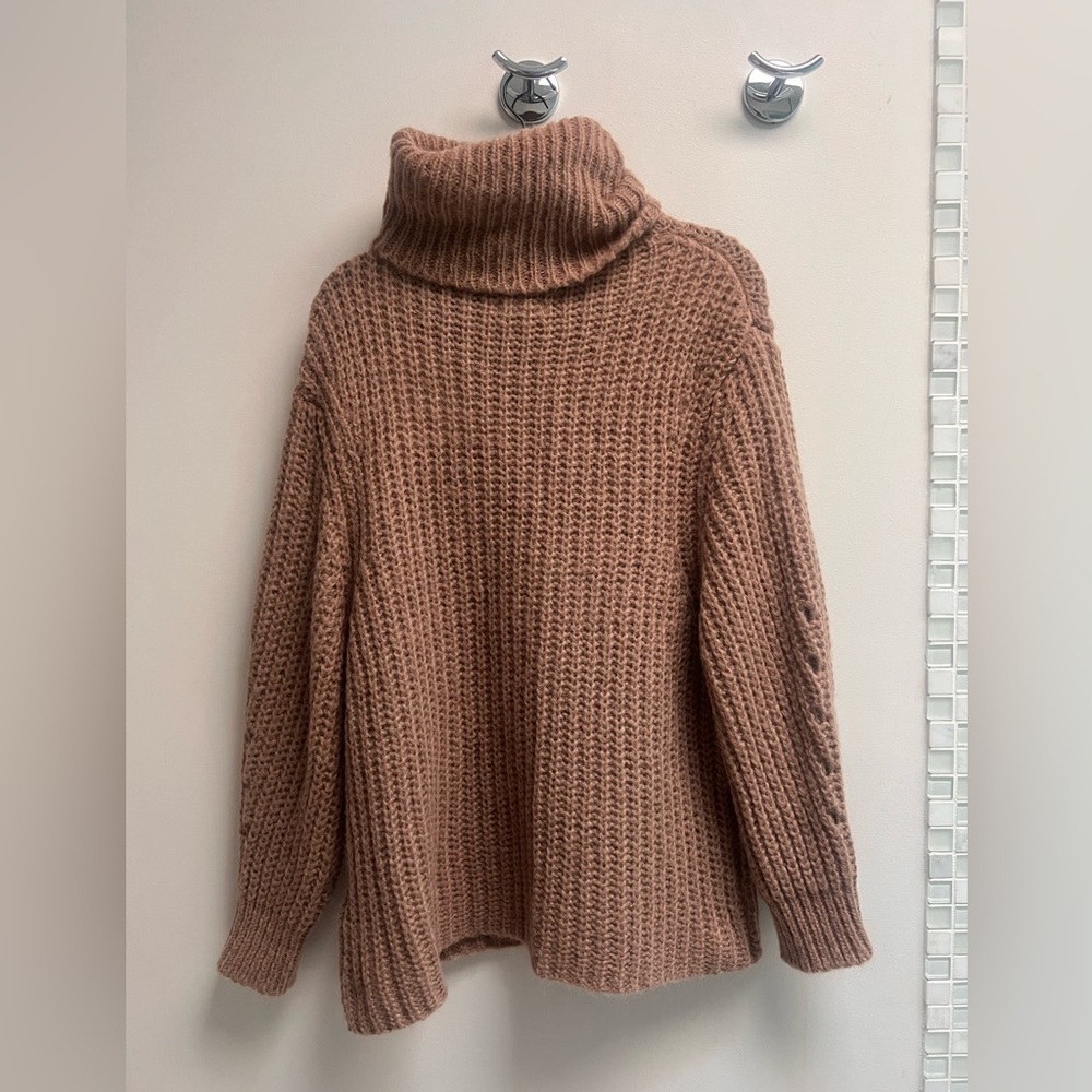 BA&SH Women’s Camel Brown Pull Emerald Turtleneck Sweater - Size Small - Picture 6 of 14
